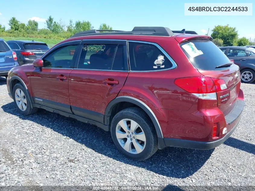 2012 Subaru Outback 3.6R Limited VIN: 4S4BRDLC3C2244533 Lot: 40045732