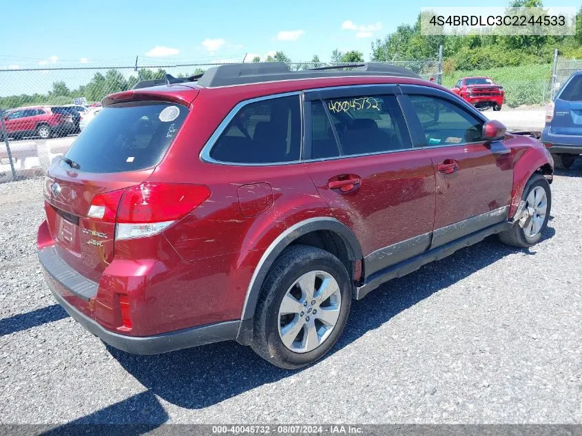 4S4BRDLC3C2244533 2012 Subaru Outback 3.6R Limited