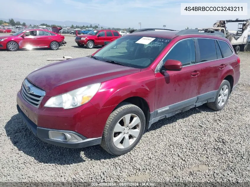 2012 Subaru Outback 2.5I Premium VIN: 4S4BRBCC0C3243211 Lot: 40052854