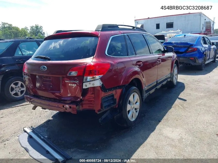 4S4BRBGC3C3208687 2012 Subaru Outback 2.5I Premium