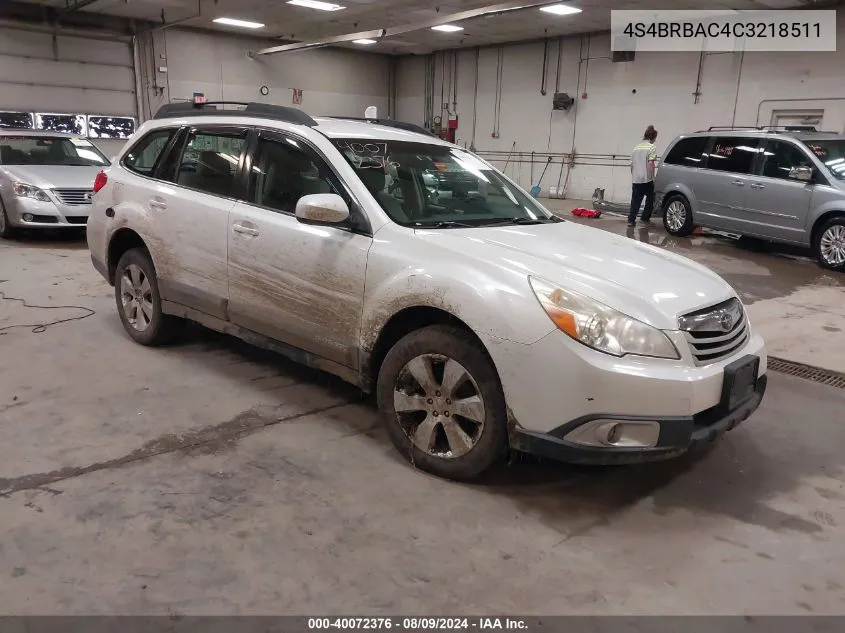 4S4BRBAC4C3218511 2012 Subaru Outback 2.5I