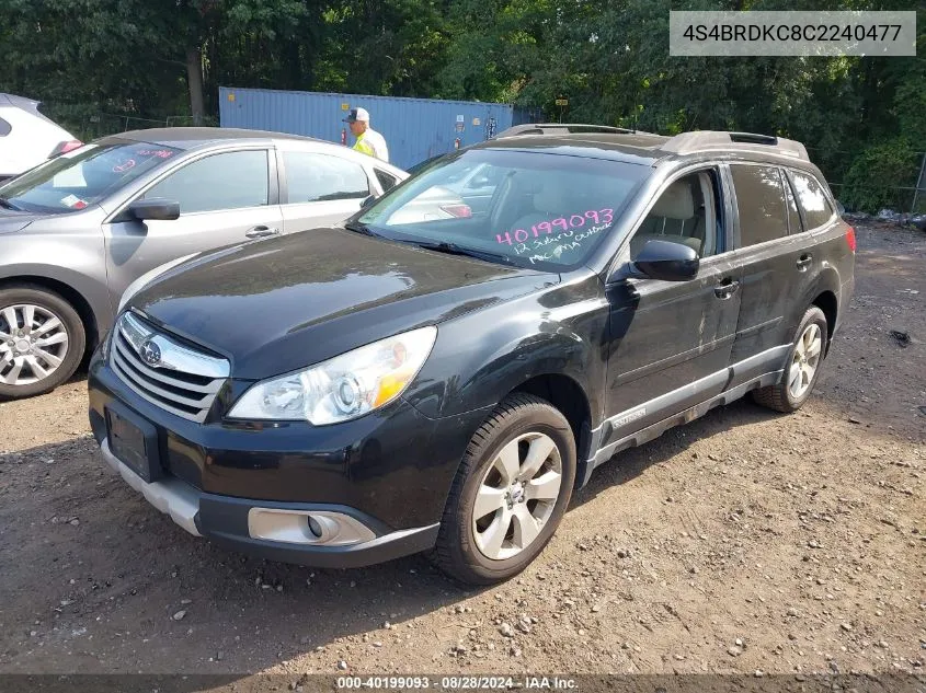 4S4BRDKC8C2240477 2012 Subaru Outback 3.6R Limited