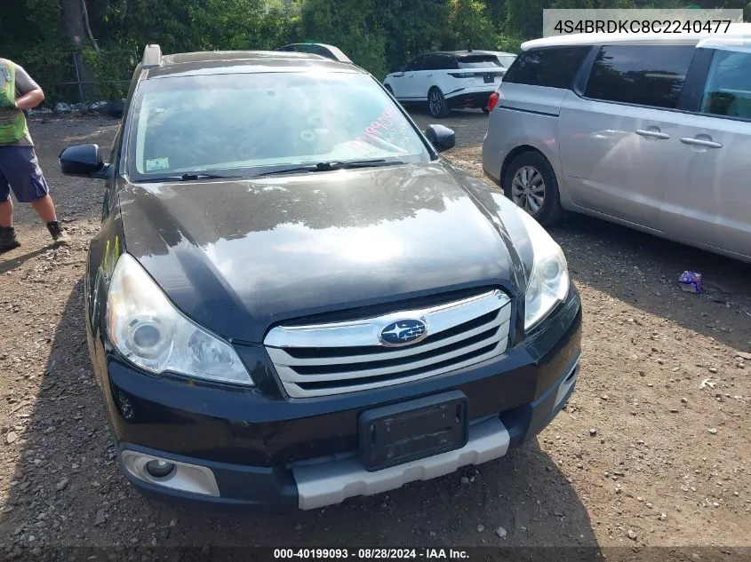 4S4BRDKC8C2240477 2012 Subaru Outback 3.6R Limited