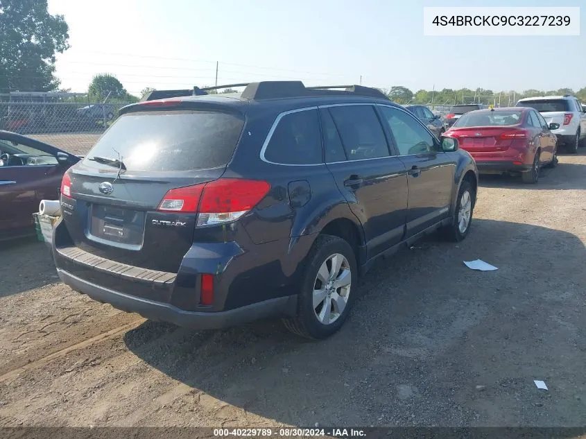 2012 Subaru Outback 2.5I Limited VIN: 4S4BRCKC9C3227239 Lot: 40229789