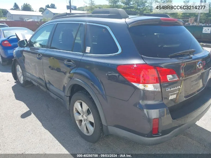 2012 Subaru Outback 2.5I Premium VIN: 4S4BRBCC6C3214277 Lot: 40250708