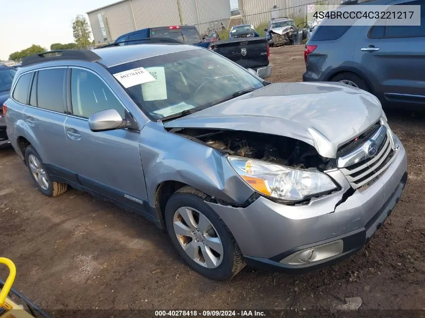 2012 Subaru Outback 2.5I Premium VIN: 4S4BRCCC4C3221217 Lot: 40278418