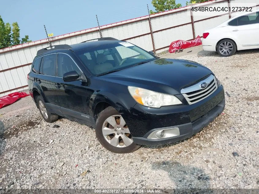 2012 Subaru Outback 2.5I VIN: 4S4BRCAC4C1273722 Lot: 40278727