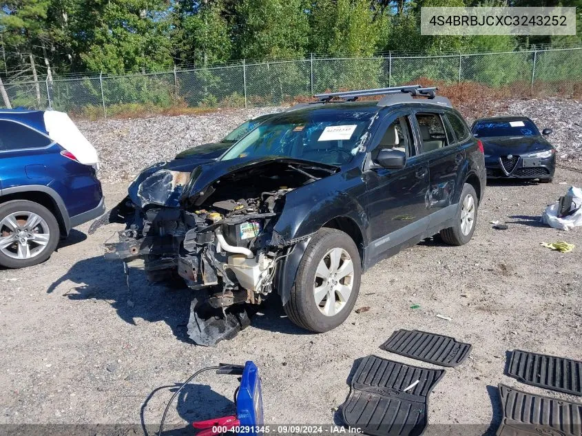 2012 Subaru Outback 2.5I Limited VIN: 4S4BRBJCXC3243252 Lot: 40291345