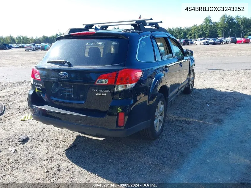 2012 Subaru Outback 2.5I Limited VIN: 4S4BRBJCXC3243252 Lot: 40291345