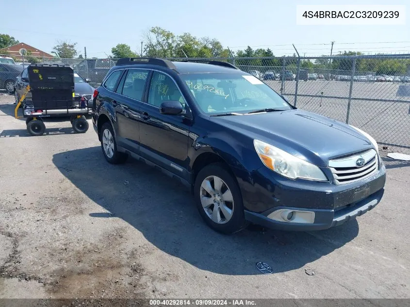 2012 Subaru Outback 2.5I VIN: 4S4BRBAC2C3209239 Lot: 40292814