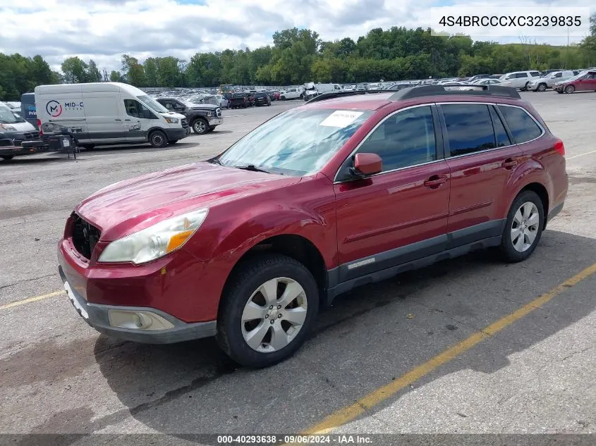 2012 Subaru Outback 2.5I Premium VIN: 4S4BRCCCXC3239835 Lot: 40293638