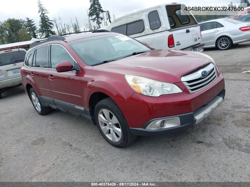 2012 Subaru Outback 2.5I Limited VIN: 4S4BRCKCXC3247600 Lot: 40375426