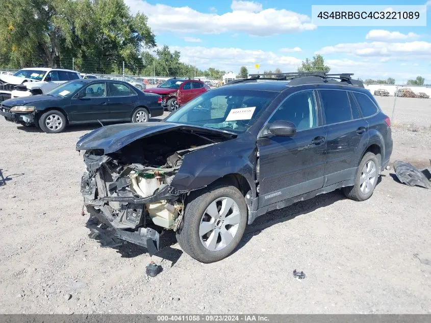 2012 Subaru Outback 2.5I Premium VIN: 4S4BRBGC4C3221089 Lot: 40411058