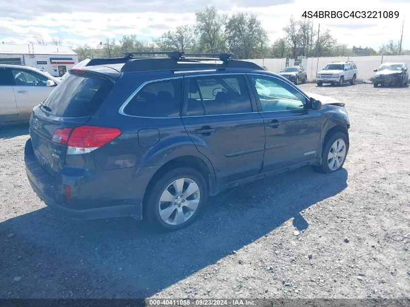 2012 Subaru Outback 2.5I Premium VIN: 4S4BRBGC4C3221089 Lot: 40411058