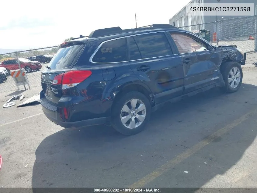 2012 Subaru Outback 2.5I Limited VIN: 4S4BRBKC1C3271598 Lot: 40558292