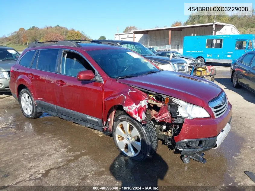 2012 Subaru Outback 2.5I Limited VIN: 4S4BRBLCXC3229008 Lot: 40596348