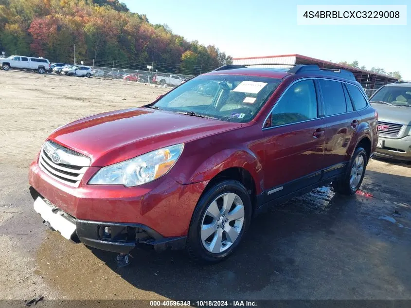 2012 Subaru Outback 2.5I Limited VIN: 4S4BRBLCXC3229008 Lot: 40596348