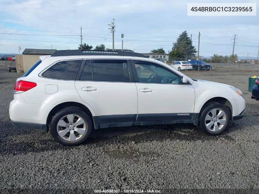 2012 Subaru Outback 2.5I Premium VIN: 4S4BRBGC1C3239565 Lot: 40598307