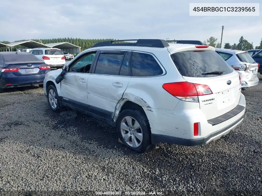 2012 Subaru Outback 2.5I Premium VIN: 4S4BRBGC1C3239565 Lot: 40598307