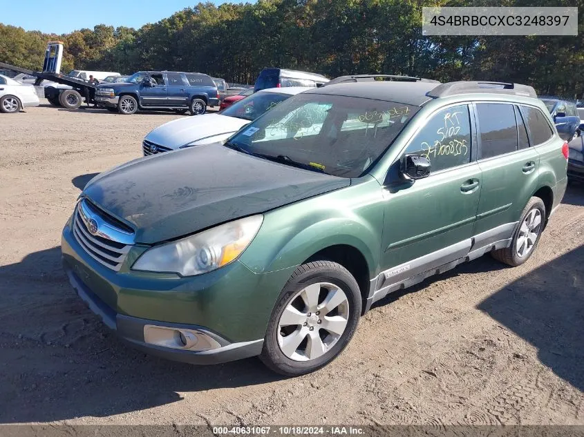 2012 Subaru Outback 2.5I Premium VIN: 4S4BRBCCXC3248397 Lot: 40631067