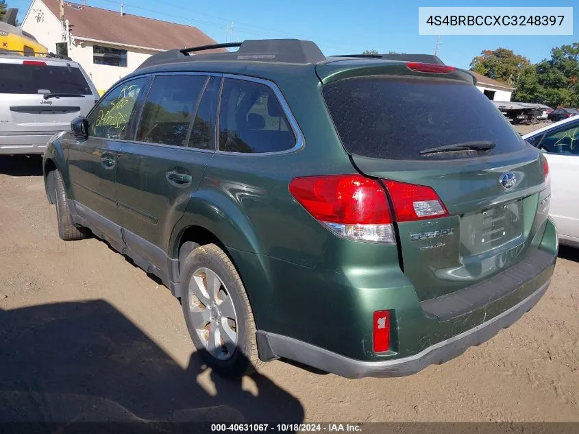 2012 Subaru Outback 2.5I Premium VIN: 4S4BRBCCXC3248397 Lot: 40631067