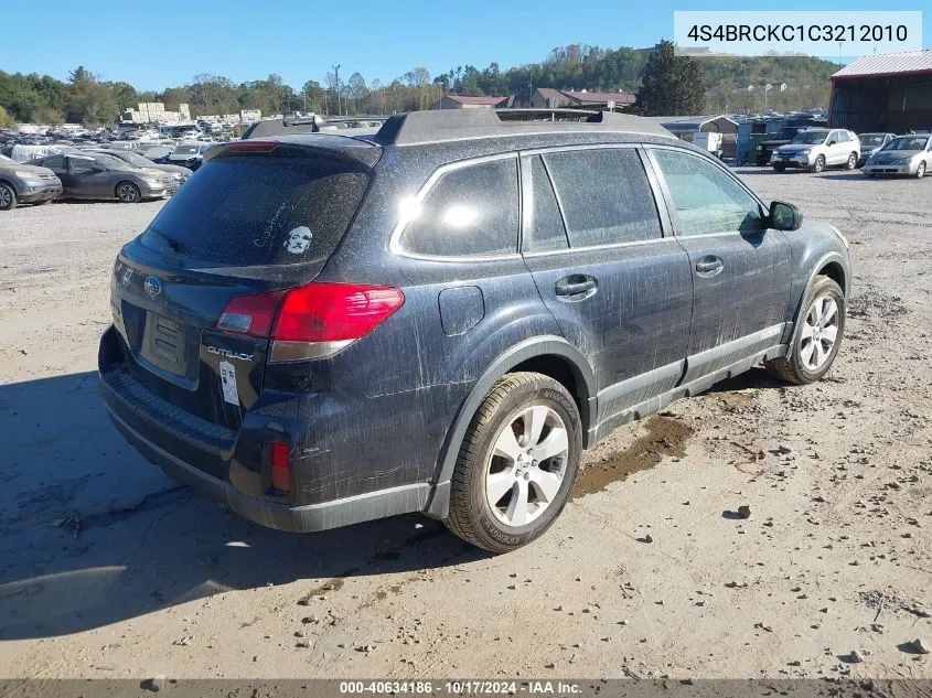 2012 Subaru Outback 2.5I Limited VIN: 4S4BRCKC1C3212010 Lot: 40634186