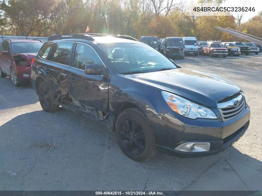 2012 Subaru Outback 2.5I VIN: 4S4BRCAC5C3236246 Lot: 40642515