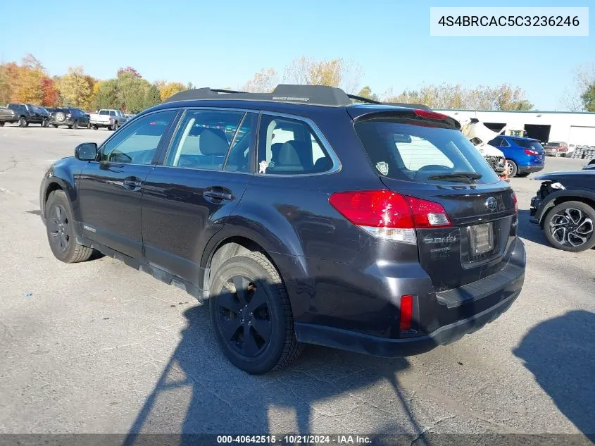 2012 Subaru Outback 2.5I VIN: 4S4BRCAC5C3236246 Lot: 40642515