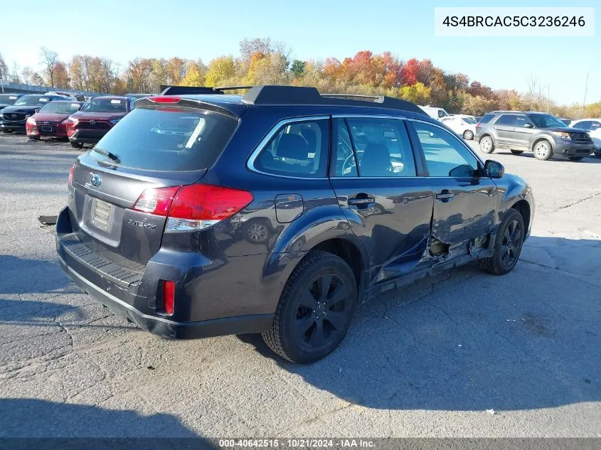 2012 Subaru Outback 2.5I VIN: 4S4BRCAC5C3236246 Lot: 40642515