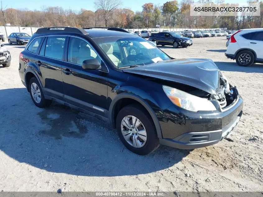 2012 Subaru Outback 2.5I VIN: 4S4BRBACXC3287705 Lot: 40798412