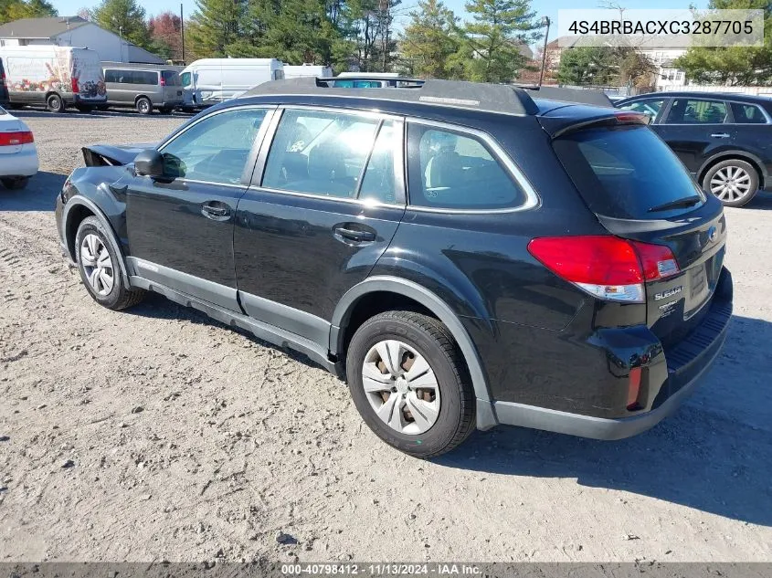 2012 Subaru Outback 2.5I VIN: 4S4BRBACXC3287705 Lot: 40798412