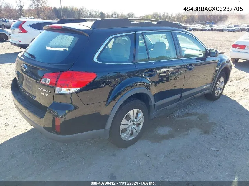 2012 Subaru Outback 2.5I VIN: 4S4BRBACXC3287705 Lot: 40798412