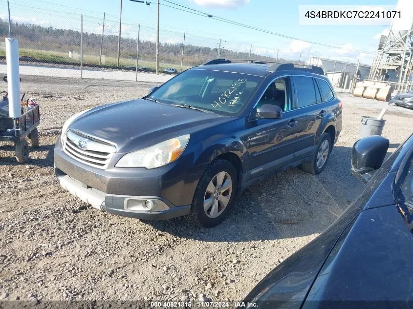 2012 Subaru Outback 3.6R Limited VIN: 4S4BRDKC7C2241071 Lot: 40821315