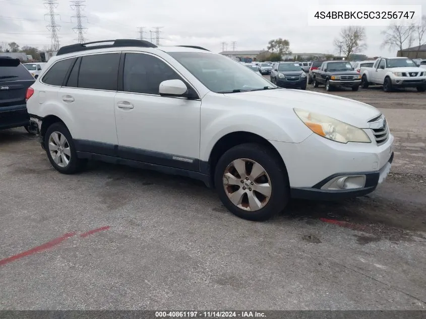 2012 Subaru Outback 2.5I Limited VIN: 4S4BRBKC5C3256747 Lot: 40861197