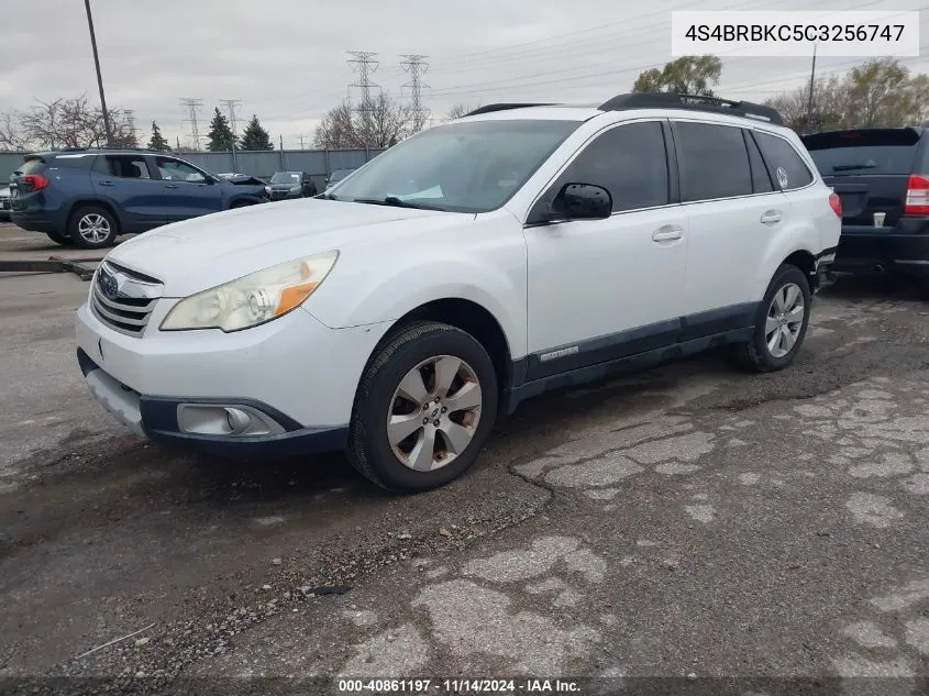 2012 Subaru Outback 2.5I Limited VIN: 4S4BRBKC5C3256747 Lot: 40861197