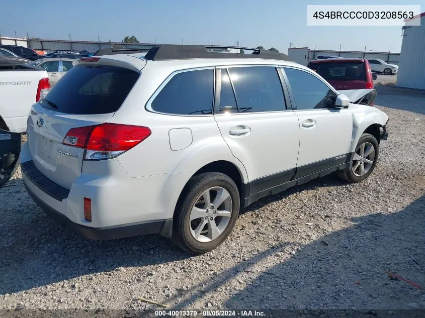 2013 Subaru Outback 2.5I Premium VIN: 4S4BRCCC0D3208563 Lot: 40013379