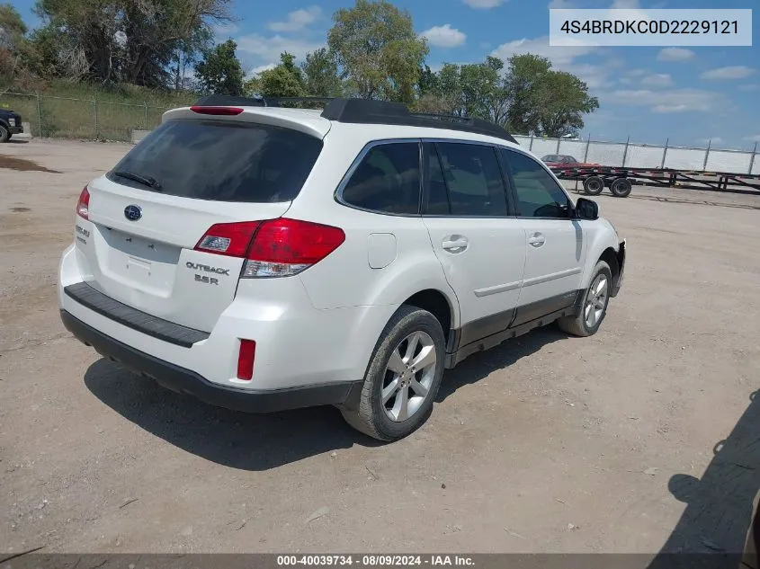 2013 Subaru Outback 3.6R Limited VIN: 4S4BRDKC0D2229121 Lot: 40039734