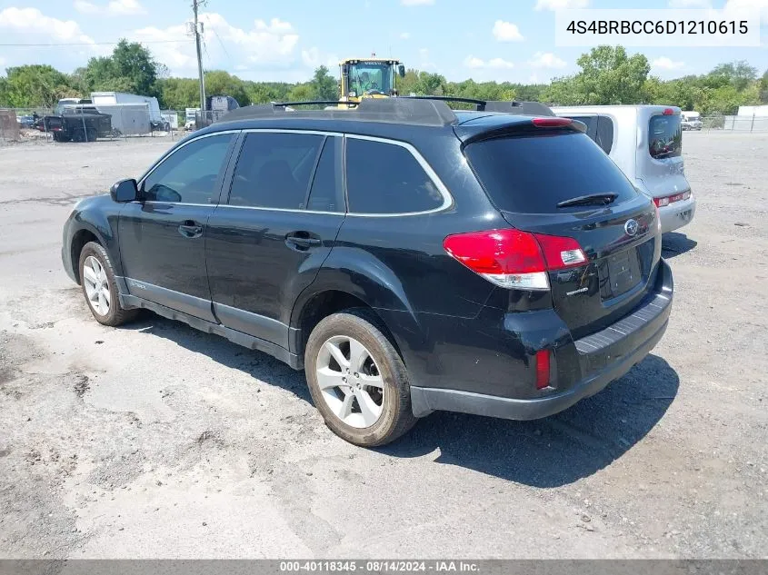 2013 Subaru Outback 2.5I Premium VIN: 4S4BRBCC6D1210615 Lot: 40118345