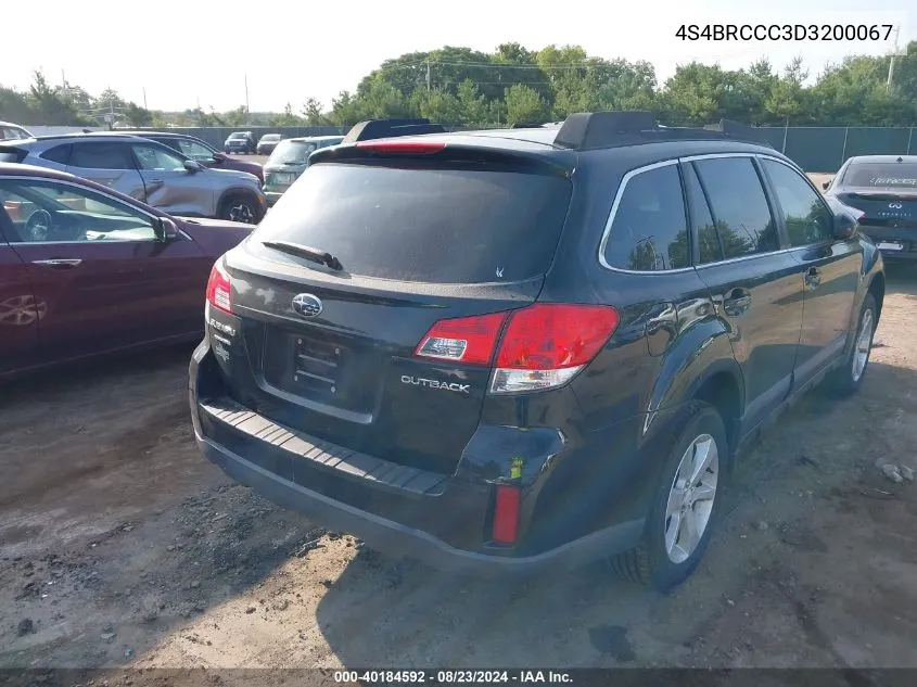 2013 Subaru Outback 2.5I Premium VIN: 4S4BRCCC3D3200067 Lot: 40184592