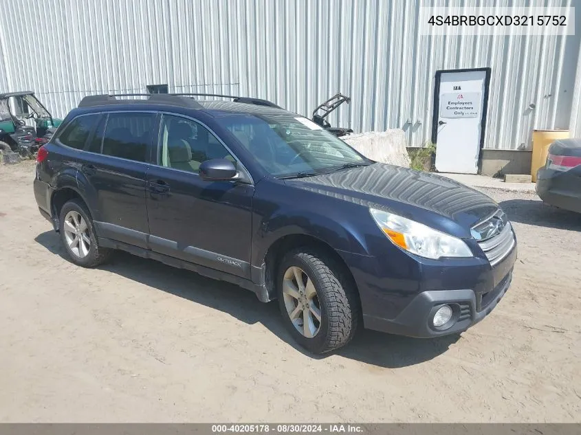 4S4BRBGCXD3215752 2013 Subaru Outback 2.5I Premium