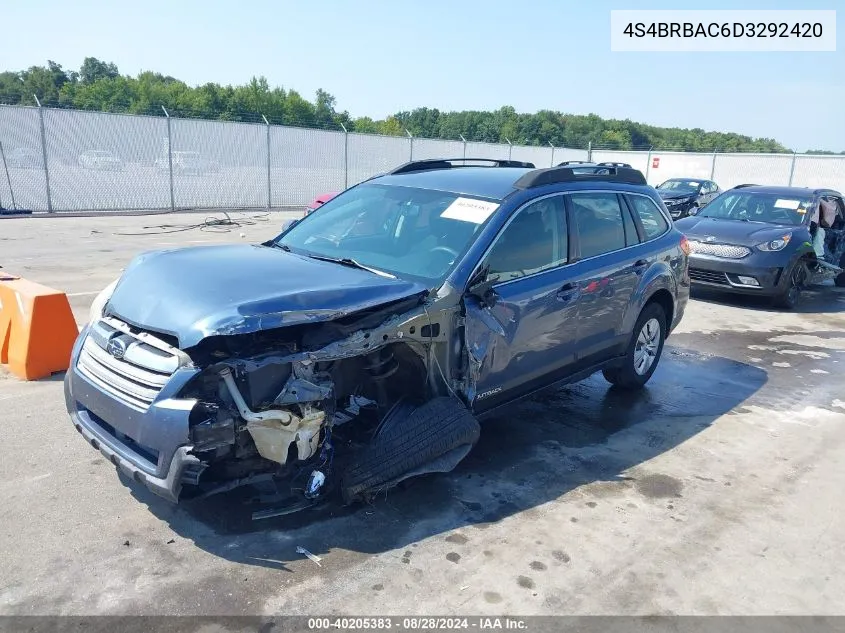 2013 Subaru Outback 2.5I VIN: 4S4BRBAC6D3292420 Lot: 40205383