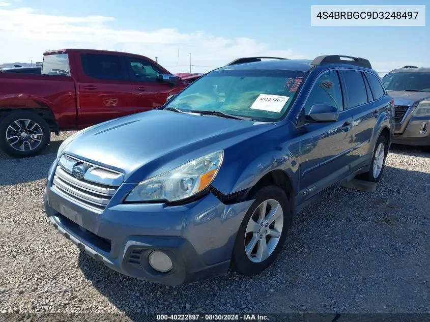 2013 Subaru Outback 2.5I Premium VIN: 4S4BRBGC9D3248497 Lot: 40222897