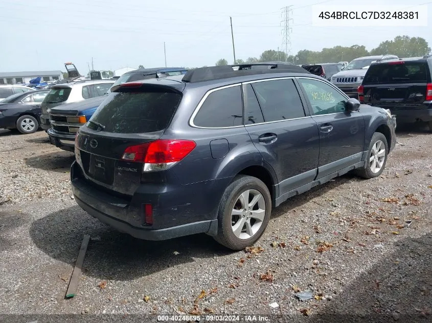 4S4BRCLC7D3248381 2013 Subaru Outback 2.5I Limited