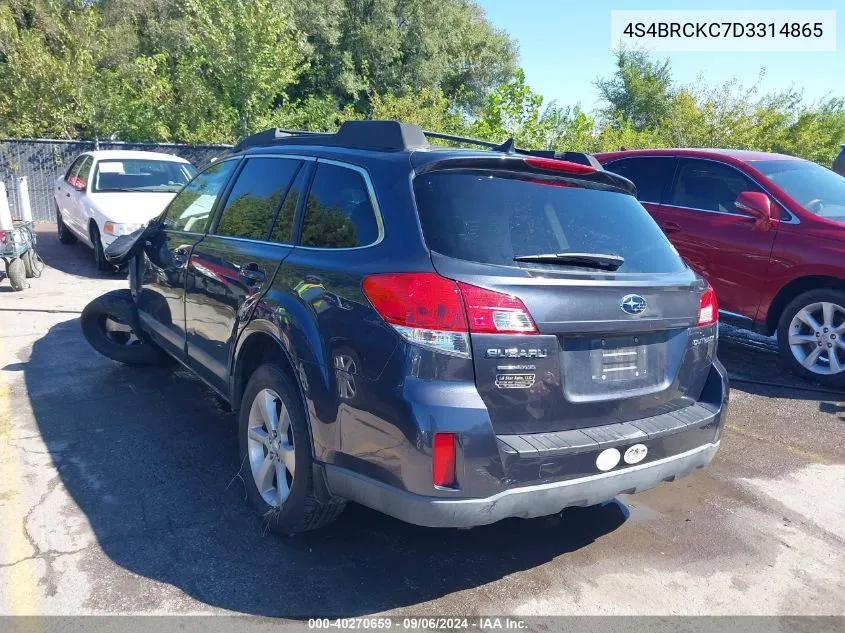 4S4BRCKC7D3314865 2013 Subaru Outback 2.5I Limited