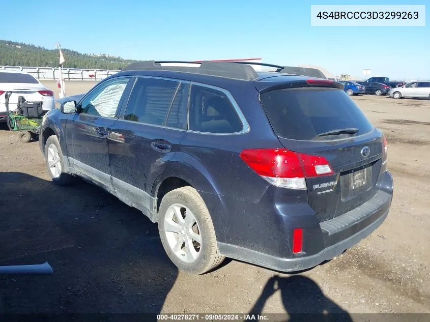 2013 Subaru Outback 2.5I Premium VIN: 4S4BRCCC3D3299263 Lot: 40278271