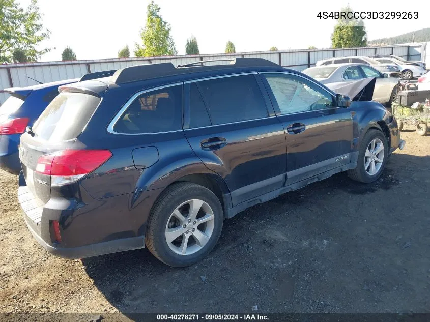 2013 Subaru Outback 2.5I Premium VIN: 4S4BRCCC3D3299263 Lot: 40278271