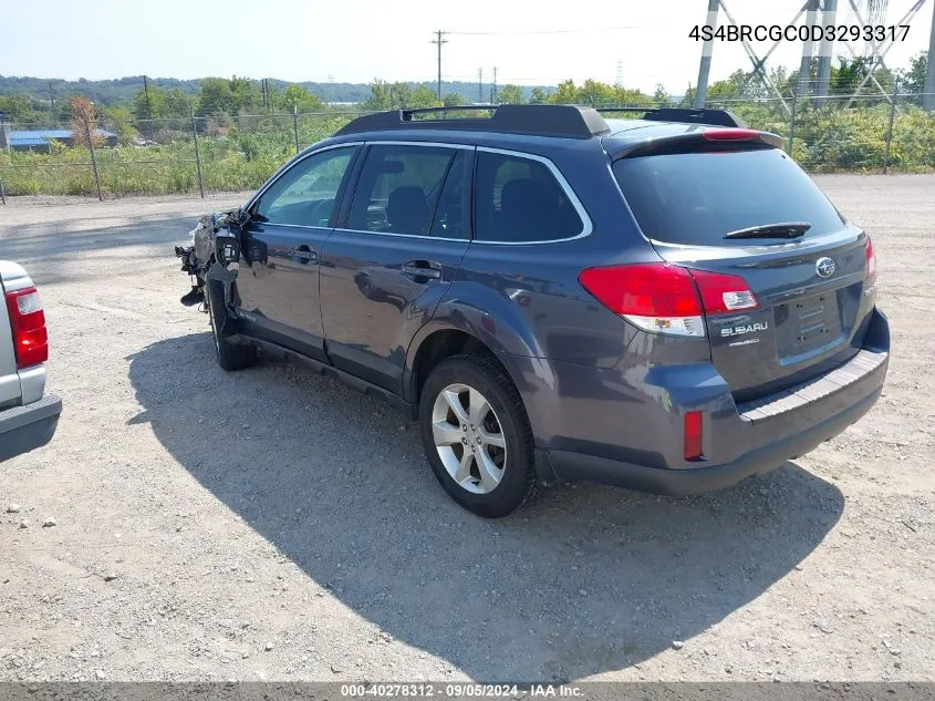 2013 Subaru Outback 2.5I Premium VIN: 4S4BRCGC0D3293317 Lot: 40278312