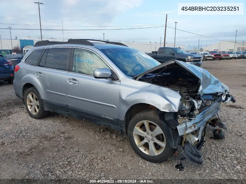 4S4BRBHC2D3235251 2013 Subaru Outback 2.5I Premium