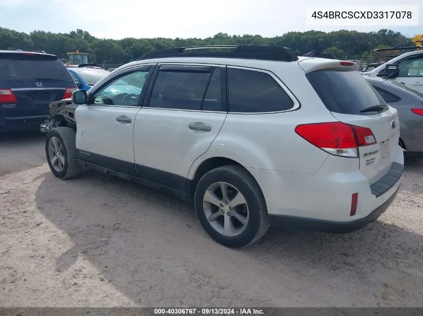 2013 Subaru Outback 2.5I Limited VIN: 4S4BRCSCXD3317078 Lot: 40306767