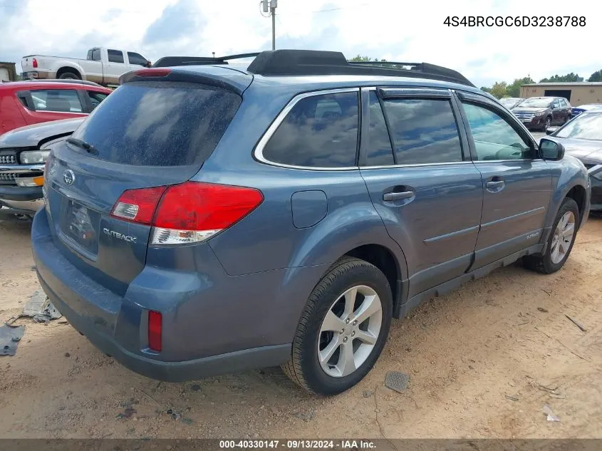 2013 Subaru Outback 2.5I Premium VIN: 4S4BRCGC6D3238788 Lot: 40330147